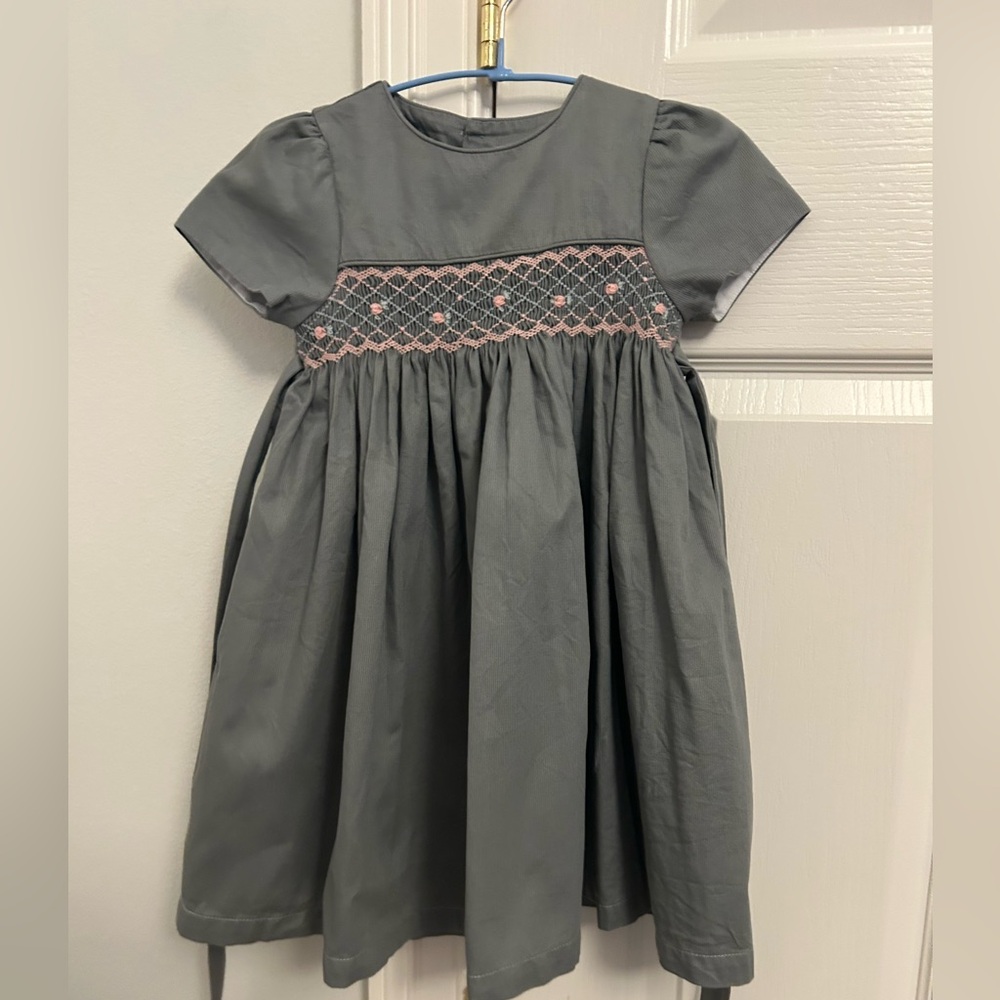 Edgehill Collection Charcoal and Blush Kids Dress